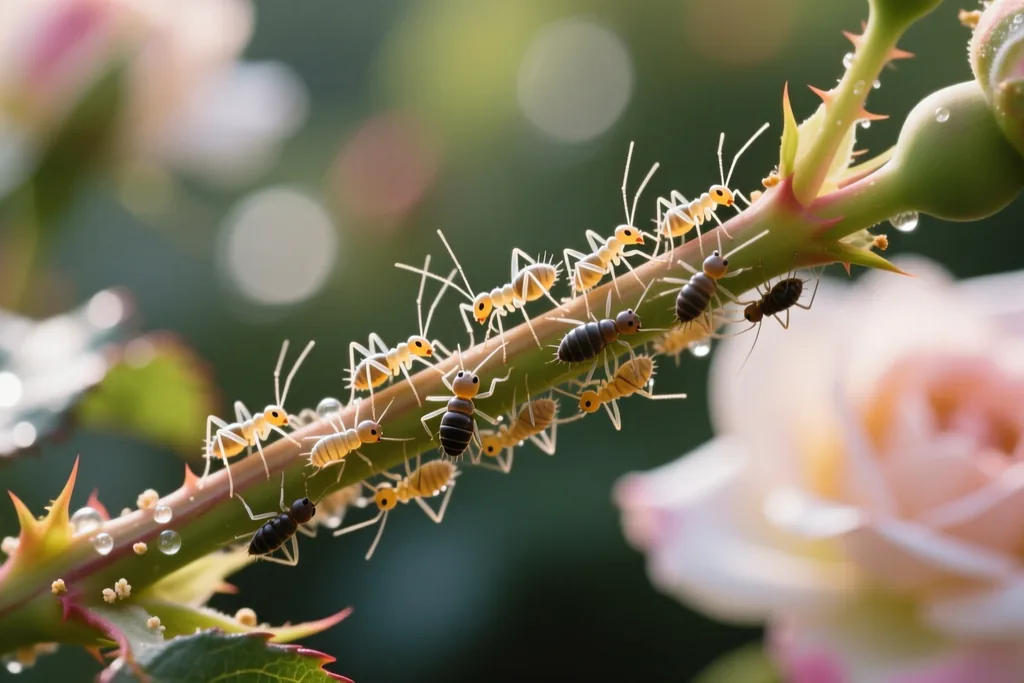 El pulgón en las plantas del jardín